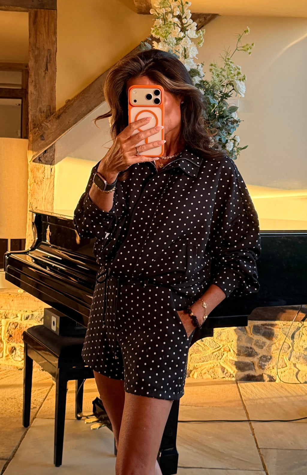 Polka Dots Jacket and Shorts Set