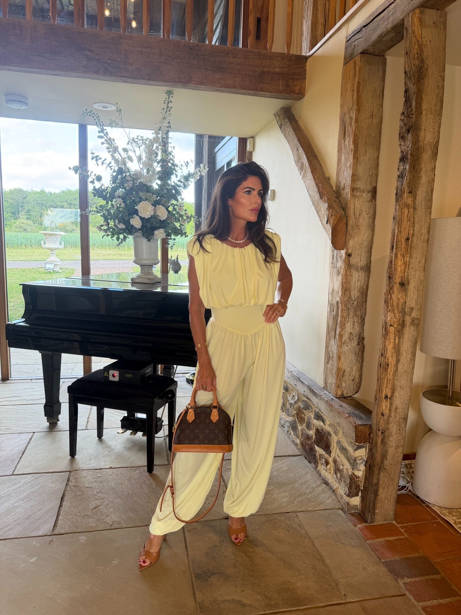 Shoulder Padded Jumpsuit