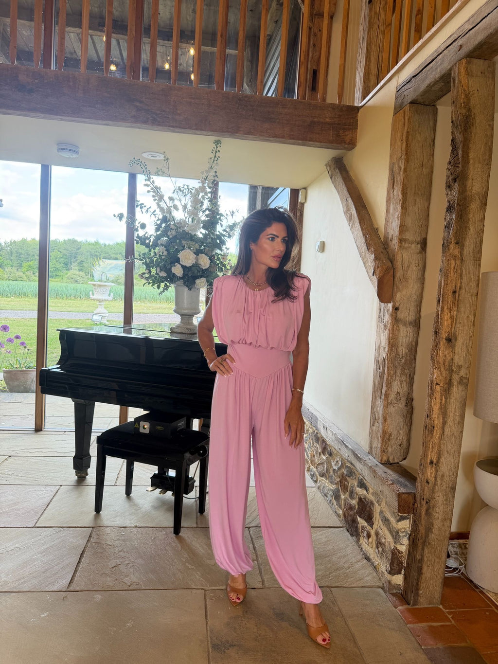 Shoulder Padded Jumpsuit