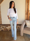 BLUE FLARE FIT DENIM JEANS