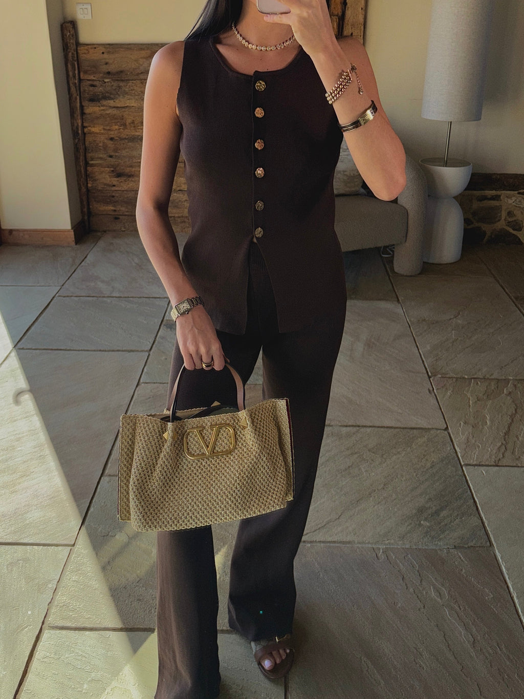 KNIT WAISTCOAT AND FLARE CO-ORD