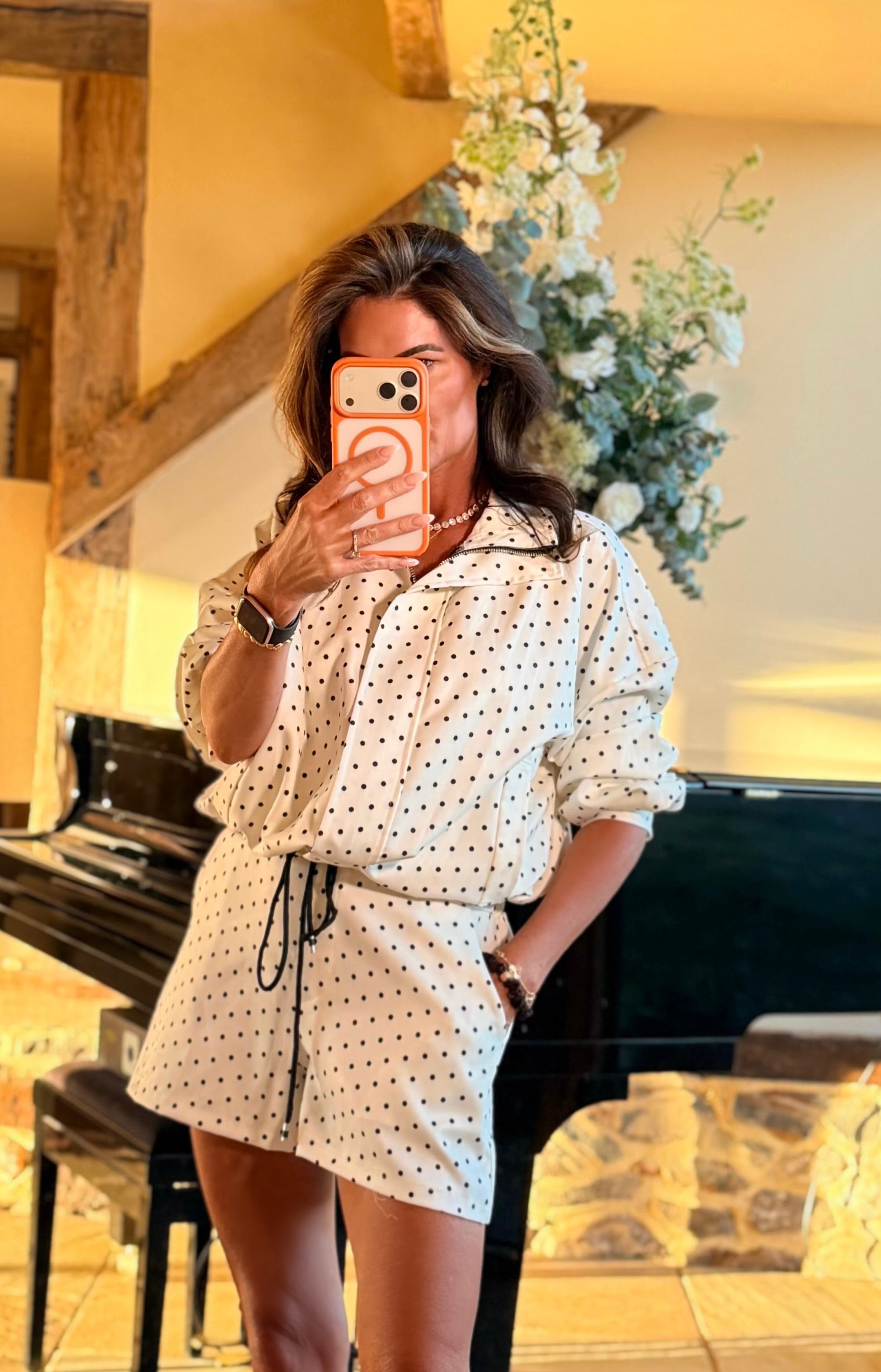 Polka Dots Jacket and Shorts Set