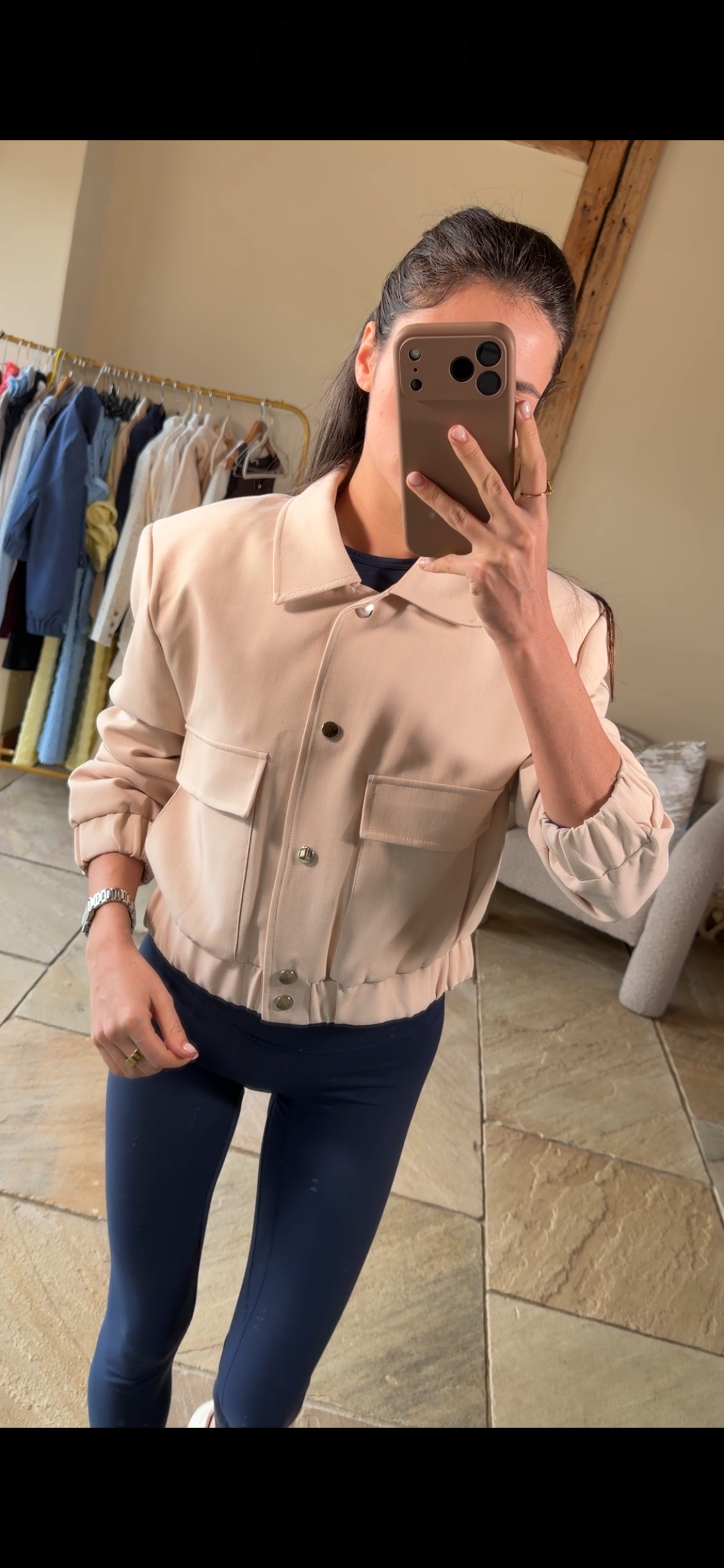 Button cropped Tailored Jacket