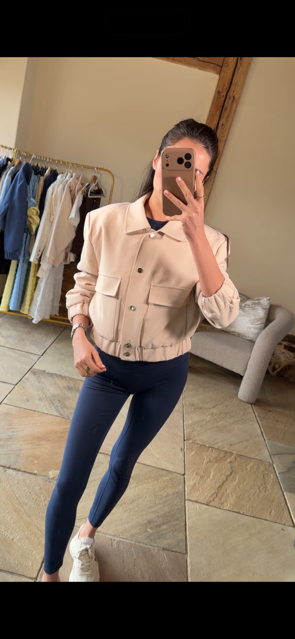Button cropped Tailored Jacket
