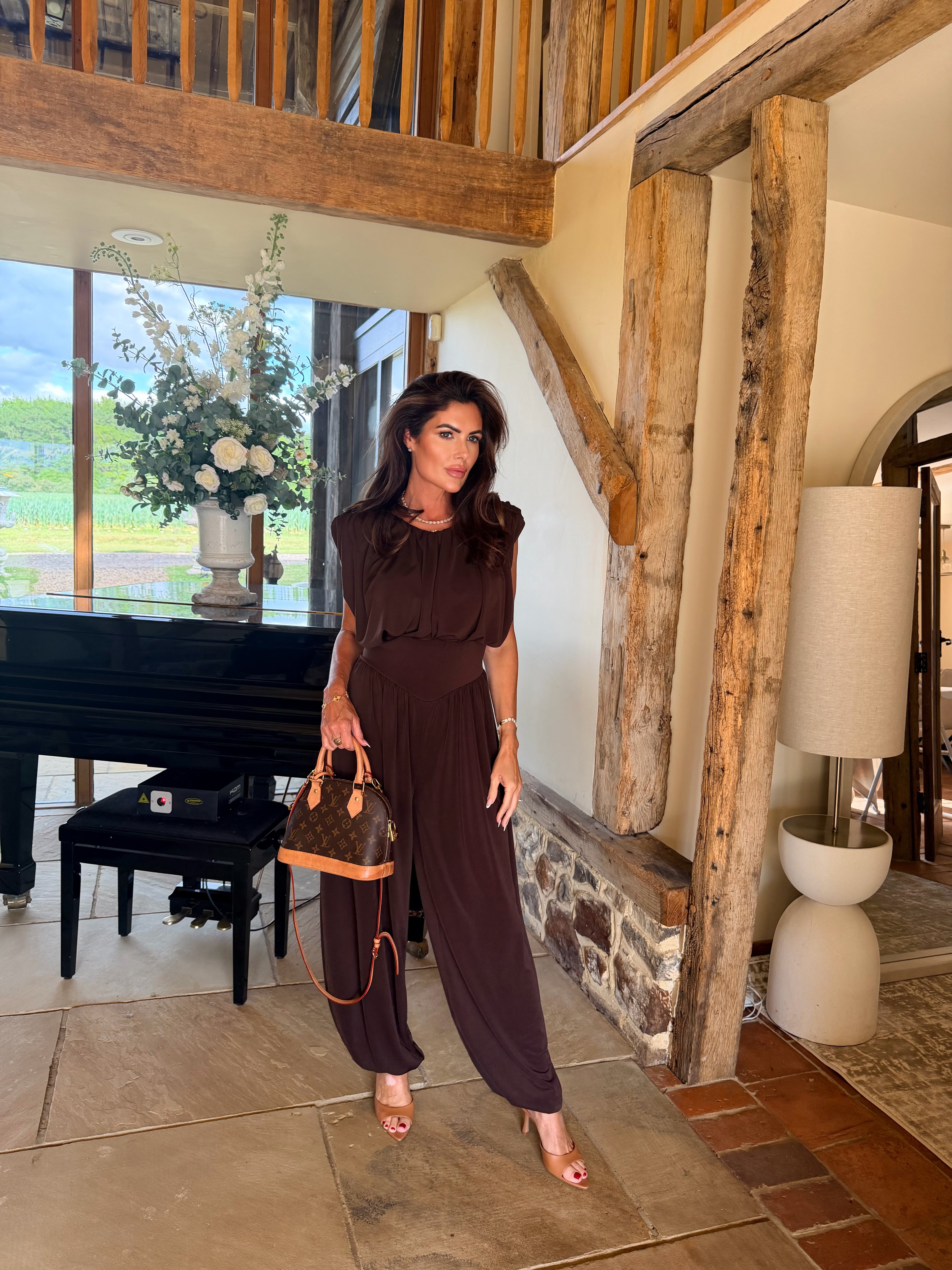 Shoulder Padded Jumpsuit
