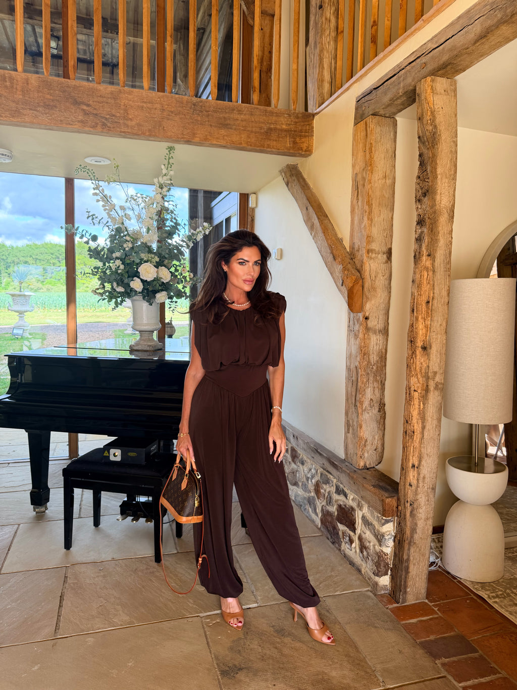 Shoulder Padded Jumpsuit