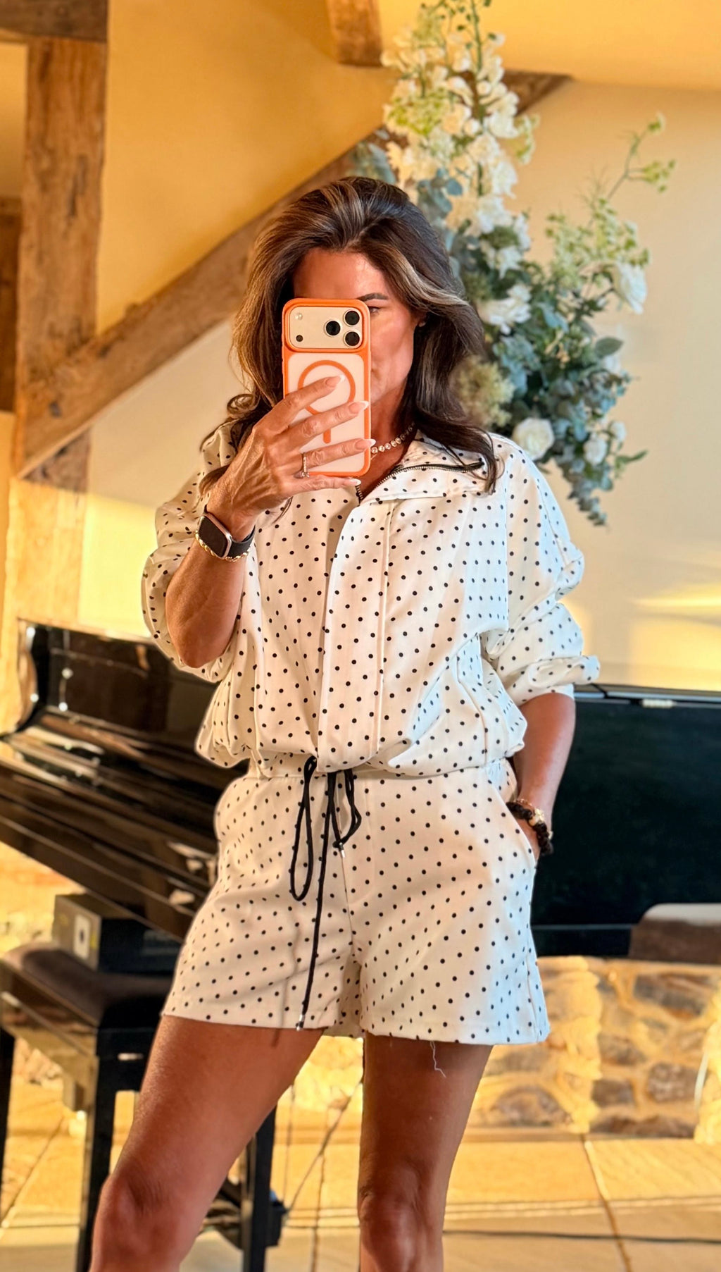 Polka Dots Jacket and Shorts Set
